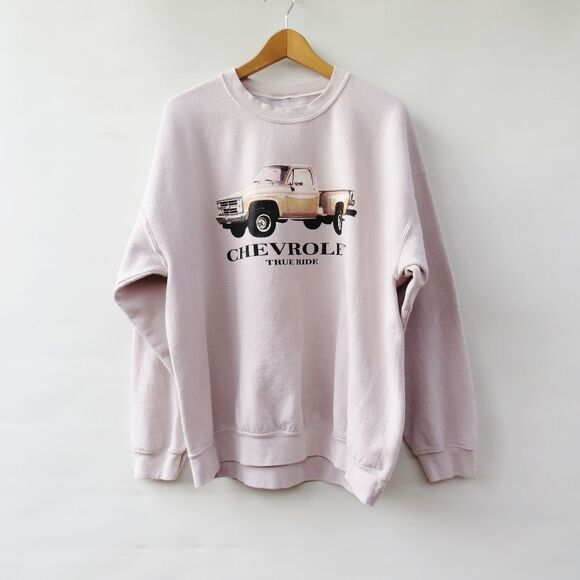 GM Chevrolet Unisex Stone Cement Gray Truck Fleece Sweatshirt Size Large - Picture 6 of 10